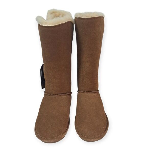 Bearpaw Women’s Lauren Suede Sheepskin Tan Brown Winter Comfy Cozy Boots Sz 7 - Picture 3 of 7